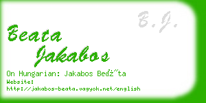 beata jakabos business card